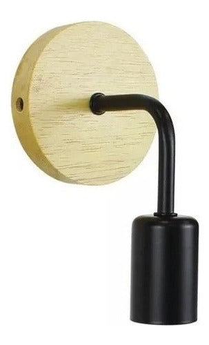 Aplique Lampara Foco Led Muro Madera E27 Decoracion Moderno - Deus Group 