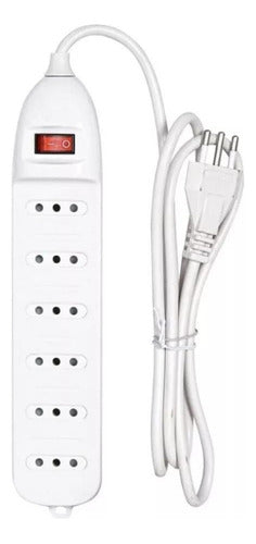 Alargador eléctrico 6 posiciones 5m con interruptor SEC 2500W - Deus Group 