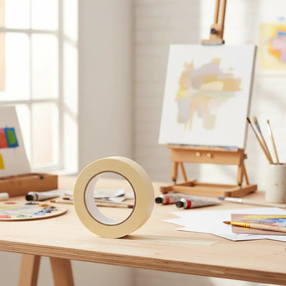 Cinta Masking 24mm X 40m De Papel Para Pintor Y Oficina Blanco