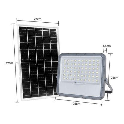 Foco Proyector Led Con Panel Solar 1400lm Luz Fria + Control - Deus Group