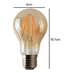 Pack 10 Ampolletas Led A60 Vintage 6w E27 2700k Ambar Retro - Deus Group
