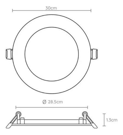 Foco Panel Plafon Redondo 24w 30cm Led Embutido Empotrado - Deus Group 