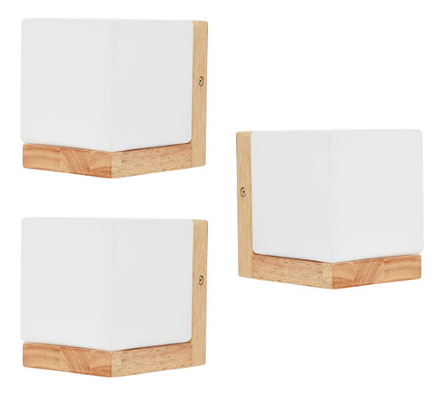 Pack 3 Aplique Porta E27 Madera Tahti Iii Konnergie Deus - Deus Group 