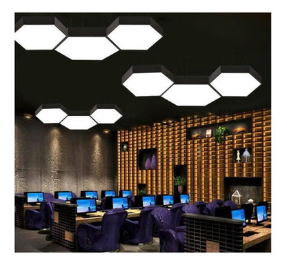 Lámpara Led Sobrepuesta Hexágono Colgante 60cm 48w Luz Fría - Deus Group 