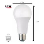 Pack 10 Ampolletas LED Base Rosca Normal E27 15W SEC - Deus Group