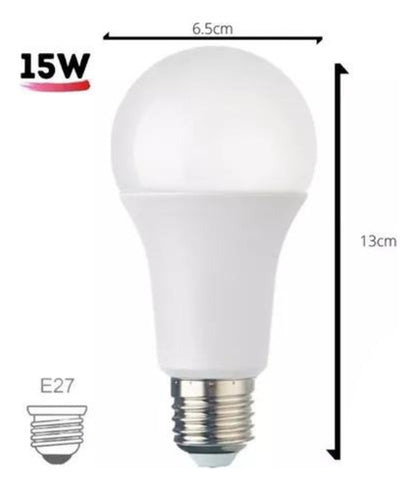Pack 10 Ampolletas LED Base Rosca Normal E27 15W SEC - Deus Group 