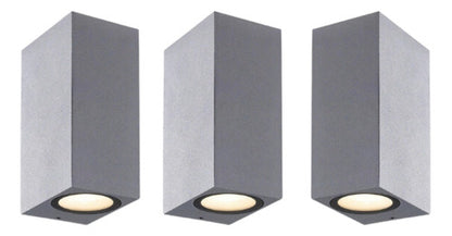 Pack 3 Aplique Led Exterior Ip54 Kapelle Doble Porta Gu10 - Deus Group 