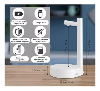 Dispensador De Agua Inteligente Elegante Usb Regulable Mesa - Deus Group 