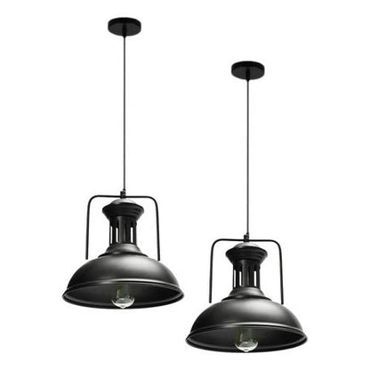 Lampara Colgante E27 Vintage Negra Decorativa Con Ampolleta - Deus Group