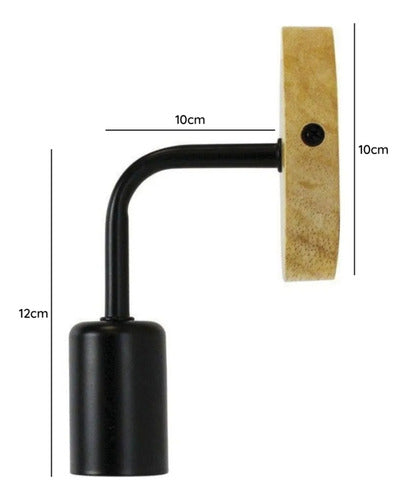 Aplique Madera Porta Ampolleta E27 Ascella Konnergie Deus - Deus Group 