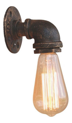 Aplique Lampara Muro Industrial Tubería Agua Tubo E27 Bronce - Deus Group 