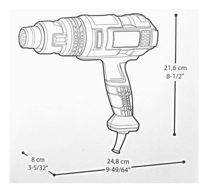 Pistola De Calor Crown 1800w Regulable Pro Con Accesorios - Deus Group 