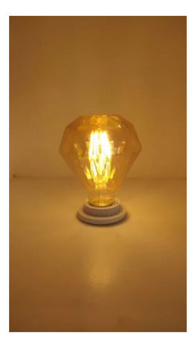 Ampolleta LED Vintage Diamante Retro G95 4W Ámbar 2700K - Deus Group 