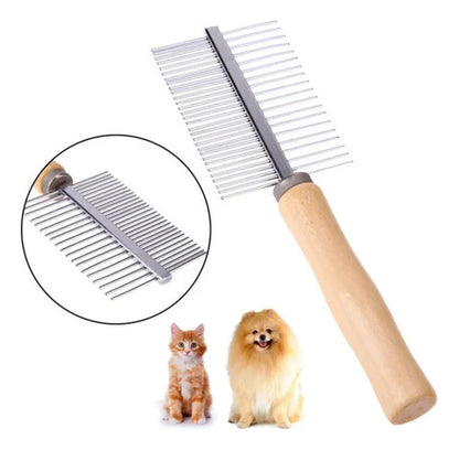 Peine Mango Madera Para Mascotas Perros Gatos Cuidado Pelaje - Deus Group 