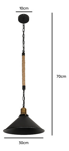 Lampara Techo Yute Porta Ampolleta E27 Chara Konnergie Deus - Deus Group 