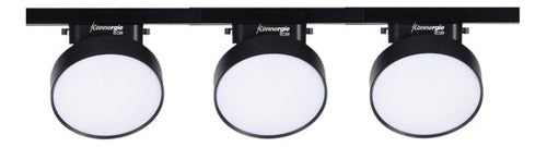 Pack 3 Foco Riel Panel Plafón Led 36w + Riel Monofásico
