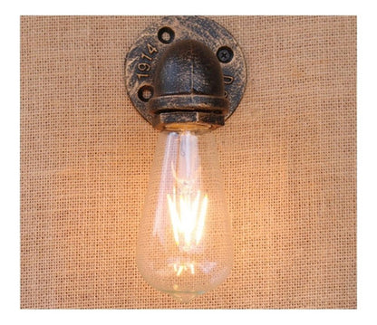 Aplique Lampara Muro Industrial Tubería Agua Tubo E27 Bronce - Deus Group 