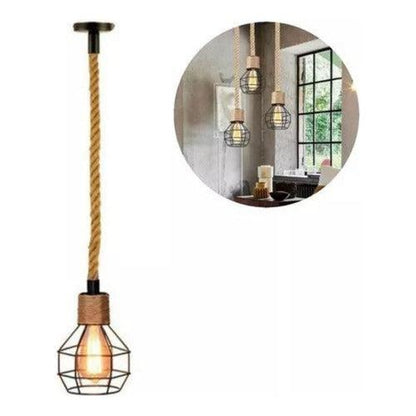 Lampara Techo Porta Ampolleta E27 Yute Sinead Konnergie Deus - Deus Group