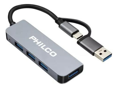 Hub USB-C a USB 4 en 1 Philco | Adaptador de Alta Velocidad - Deus Group 