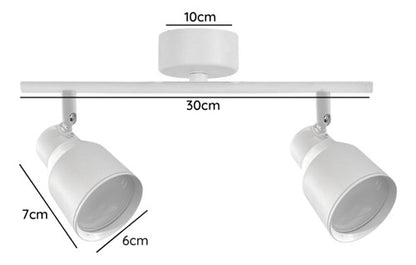 Aplique Foco Porta Ampolleta Doble Gu10 Moderno Dirigible - Deus Group 