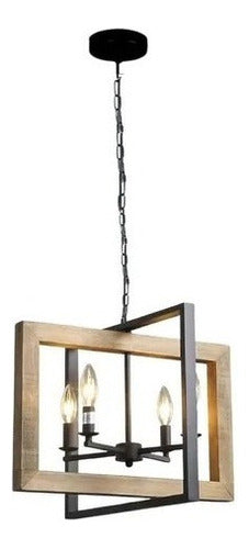 Lampara Colgante Moderna Negra Bronce Con Ampolletas E14 - Deus Group 