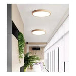 Panel Plafón Led Borde Madera Sobrepuesto  Moderno 30cm 36w - Deus Group