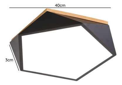 Lámpara Led 72w 40cm Sobrepuesta Moderna Pentágono + Control - Deus Group 