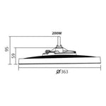 Campana Lampara Industrial Led Tipo Ufo High Bay 200w Ip65 - Deus Group