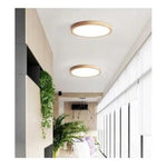 Panel Plafón Led Borde Madera Sobrepuesto  Moderno 40cm 76w - Deus Group