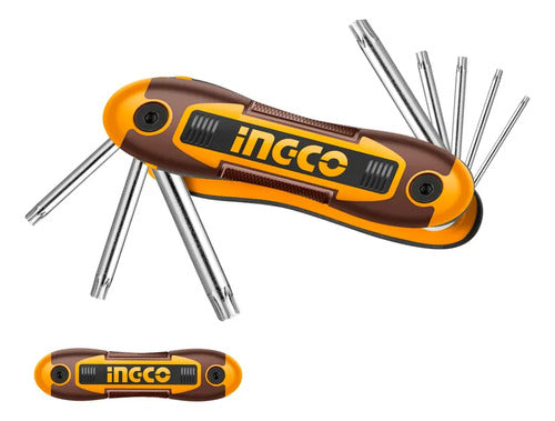 Set Llaves Torx Llavero 8 Piezas T9-t40 Ingco Hhk14083 Amarillo