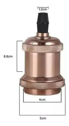Soquete Colgante Retro Vintage E27 Grafito O Bronce Lampara