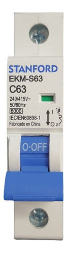 Interruptor Automático 1p 63a 6ka 240v 415v C63 Sec - Deus Group 