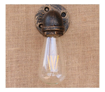 Aplique Lampara Muro Industrial Tubería Agua Tubo E27 Bronce - Deus Group 