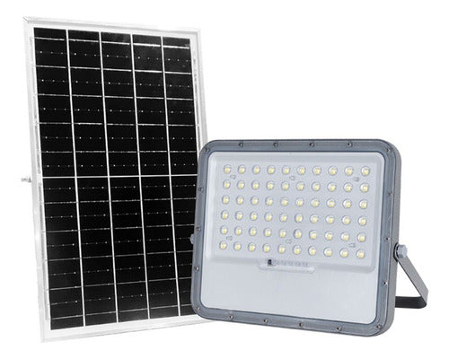 Foco Proyector Led Con Panel Solar 1400lm Luz Fria + Control