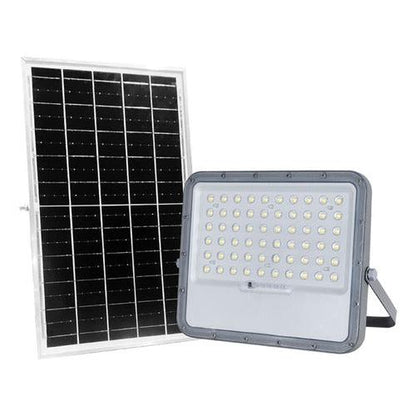 Foco Proyector Led Con Panel Solar 1400lm Luz Fria + Control - Deus Group