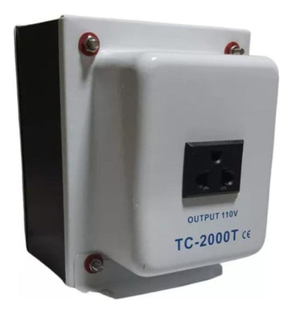 Auto Transformador Corriente 220v A 110v 2000 Watts + Tierra - Deus Group 