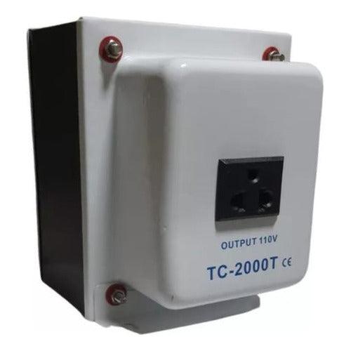 Auto Transformador Corriente 220v A 110v 2000 Watts + Tierra - Deus Group