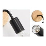 Aplique Lampara Foco Led Muro Madera E27 Decoracion Moderno - Deus Group