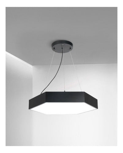 Lámpara Led Sobrepuesta Hexágono Colgante 60cm 48w Luz Fría - Deus Group 