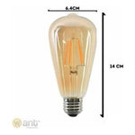 Pack 6 Ampolletas Vintage LED Edison Filamento E27 4W - Deus Group