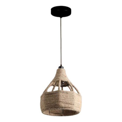 Lampara Colgante Vintage Aluminio Cañamo E27 Decoración - Deus Group