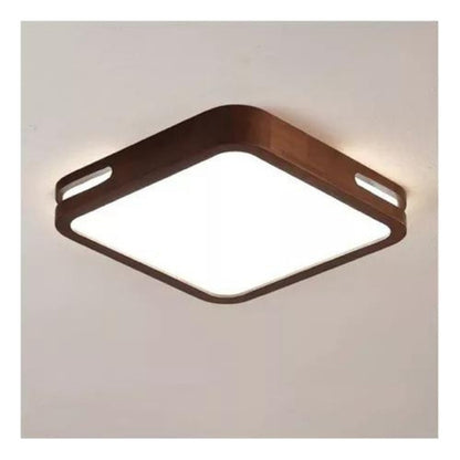 Panel Plafón Led Borde Madera Sobrepuesto Cuadrado  40cm 72w - Deus Group 