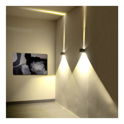 Aplique Led Cuadrado Doble Dirigible Luz Cálida 6w Color Blanco - Deus Group 