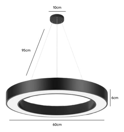 Lámpara Led Colgante Redonda Moderna  60cm 36w Luz Fría - Deus Group 