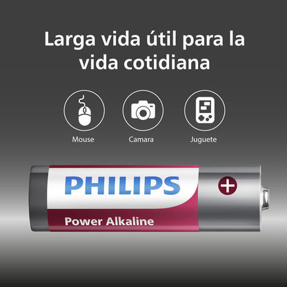 Pilas Alcalinas Aa Philips Lr6p4b Cilíndricas Blister 4 Und