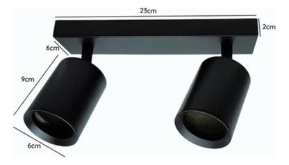 Aplique Porta 2 Gu10 Dicroica Doble Dirigible Sin Ampolletas - Deus Group 
