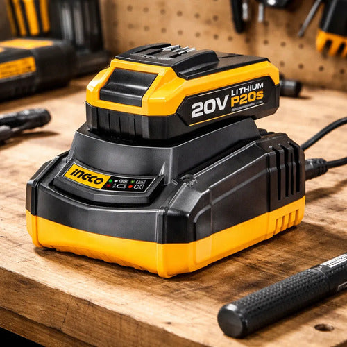 Cargador Batería 20v P20s Ingco Fcli2001-7 Industrial 2ah