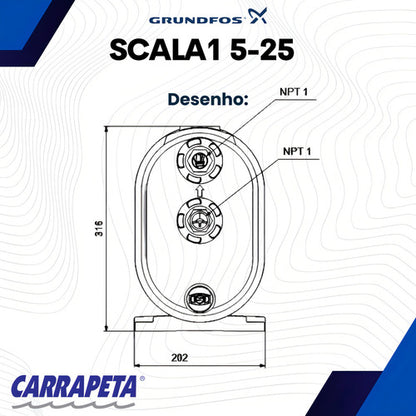 Presurizador Grundfos Scala1 5-25 Mono 127v 115v - Mi tienda 