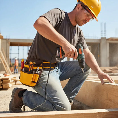 Porta Taladro Con Cinturón 7 Bolsillos 8kg Ingco Htbp030128 Amarillo