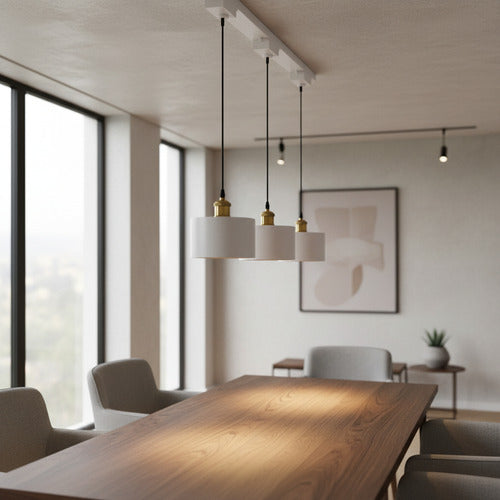 Pack 3 Foco Monofásico Lámpara Techo Riel Colgante Elegante